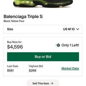 Balenciaga Triple S Black Yellow Sneakers